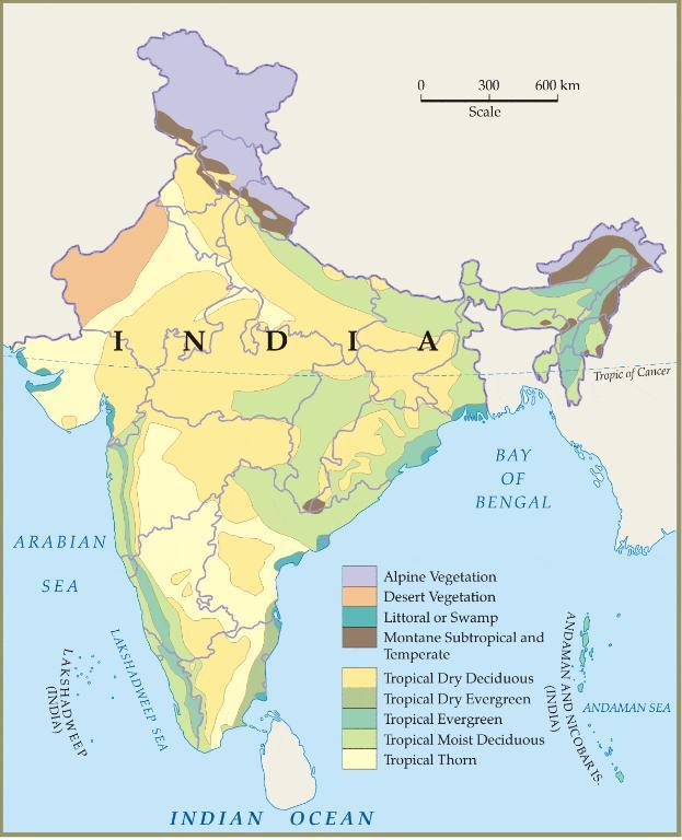 Forestry Forest Types Map India