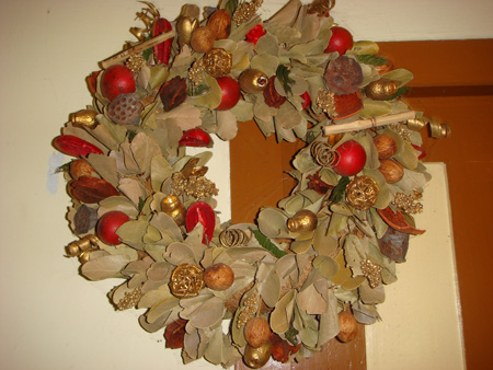 Dry flower wreath